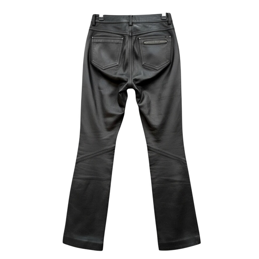 NWT Harley Davidson BOOT CUT JEANS LEATHER PANTS Black Motorcycle Bike Gear SZ 8